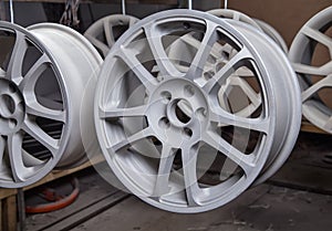 Powder coating of auto wheels