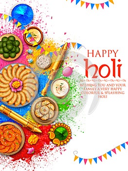 Powder color gulal for Happy Holi Background