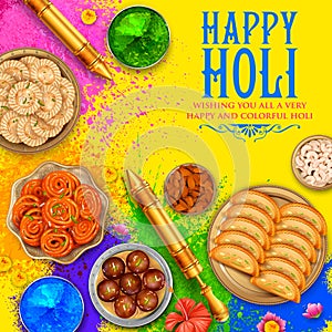 Powder color gulal for Happy Holi Background