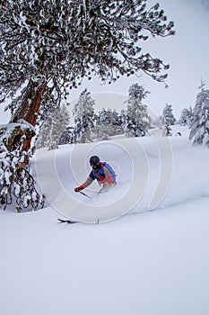 Powder day at Bogus Basin ski area in Boise, Idaho