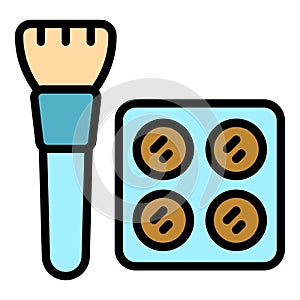 Powder kit icon vector flat