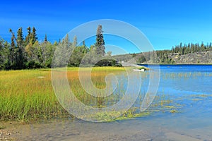 Powder Point Territorial Park with Prelude Lake on Canadian Shield, Northwest Territories, Canada photo