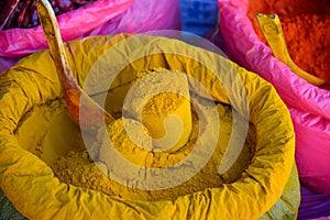 Powder spices for sale at market