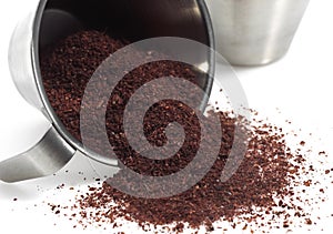 Powder of Sumac, rhus coriaria, Spice against White Background