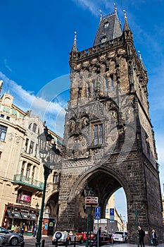 The Powder Tower or Powder Gate a gothic tower ithat used to be one of the original city gates and separates the old town from the