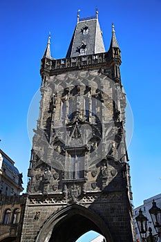 The Powder Tower is a high medieval Gothic tower in Prague, Czech Republic