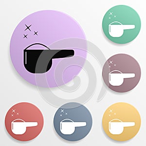Powder for washing badge color set icon. Simple glyph, flat vector of wash icons for ui and ux, website or mobile application
