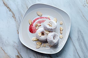 Powdered Sugar Cake Doughnuts