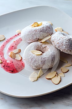 Powdered Sugar Cake Doughnuts