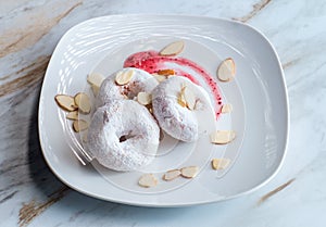 Powdered Sugar Cake Doughnuts