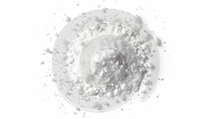 Powdered sugar, icing and caster sugar pile isolated on white