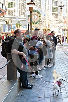 Powell street, San Francisco, United states - Tourists are waiting for Cable Car Tram Powell-Hyde,