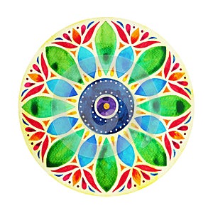 Power 7 color chakra sign symbol, colorful lotus flower symbol