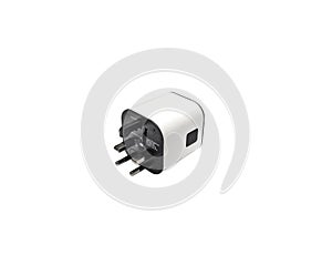 Power adapters for worldwide use, universal adapters on white background