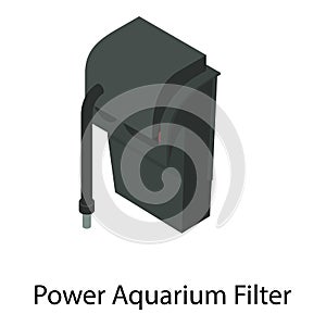 Power aquarium filter icon, isometric style