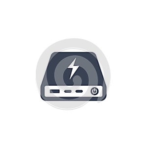 Power bank icon isolated on white