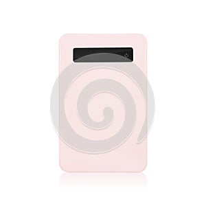 Power bank isolated on white background. Blank recharger for design. Clipping paths object