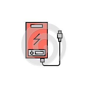 power bank line colored icon. Elements of energy illustration icons. Signs, symbols can be used for web, logo, mobile