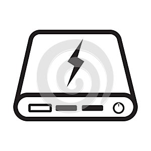 Power bank outline icon vector for your web design, logo, UI. illustration