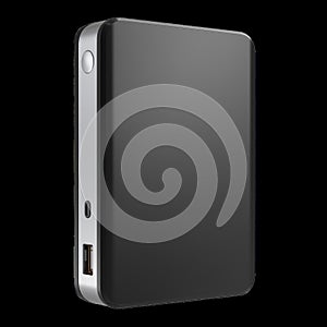 Portable Power Bank for Charging Devices on the Go in Black Plastic Casing