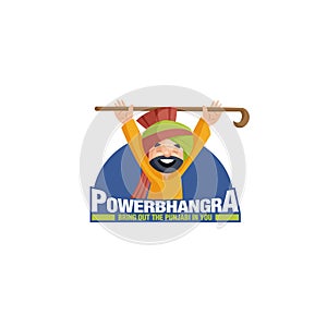 Power bhangra bring out the Punjabi in you vector mascot logo