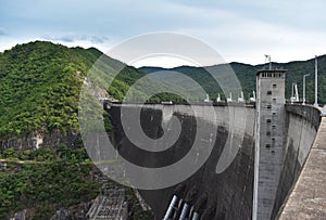 The Power of Bhumibol dam at Tak in Thailand. photo