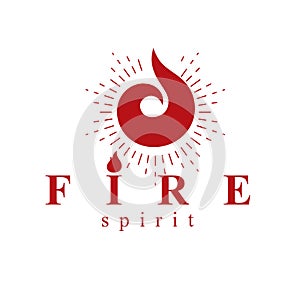 The power of burning fire, nature element vector logo for use in