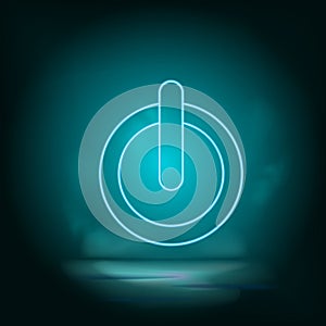 Power button blue neon  icon. Simple element illustration from map and navigation concept. Power button blue neon 