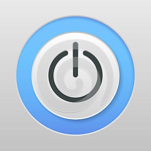 Power button front device panel vector icon