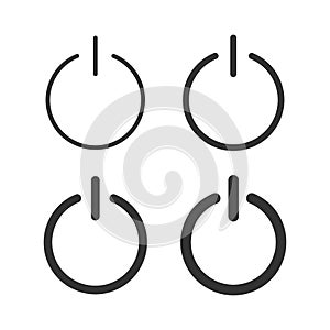 Power button icon. Flat on off switch vector symbol.