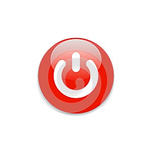 power button icon red vector