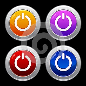 Power Button Icon Set EPS