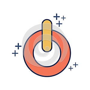 Power button icon vector illustration glyph style design with color and plus sign.