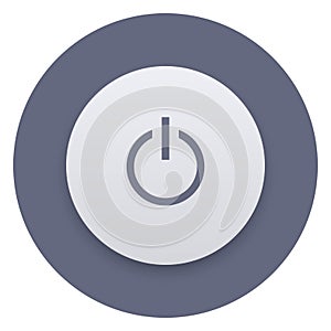 Power button icon, vector illustration. On Off switch, user interface element