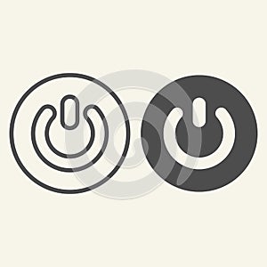 Power button line and glyph icon. Switch vector illustration isolated on white. On off button outline style design