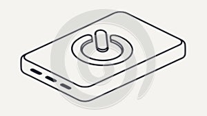 Power Button on a Sleek Device, On Off Function, vector design Generative AI