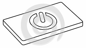 Power Button Symbol Line Art, Simple Start Icon Vector, vector design Generative AI