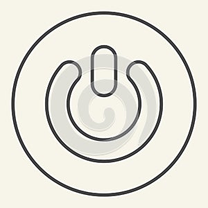 Power button thin line icon. Switch vector illustration isolated on white. On off button outline style design, designed
