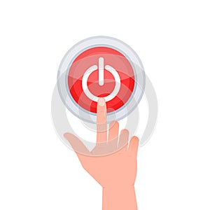 Power button. Turn on off button. Start and stop. Vector illustration.