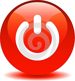 Power button web icon red