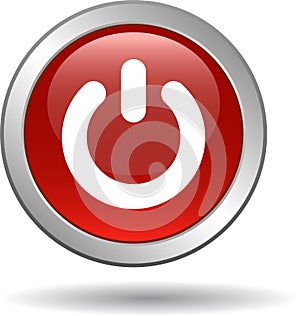 Power button web icon red
