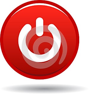 Power button web icon red