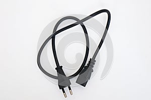 Power cables for PCs and electronic equipment, white background