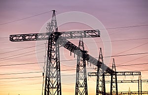 Power cables sunrise