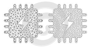 Power Chip Icons - Vector Triangle Mesh