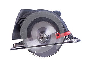 Power circle saw on the background