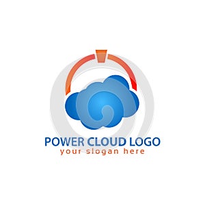 Power cloud logo vector. Flat logo design