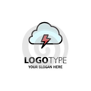 Power, Cloud, Nature, Spring, Sun Business Logo Template. Flat Color