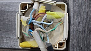 Power cords in the junction box