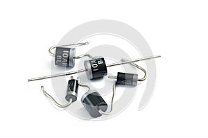 Power diodes on white background